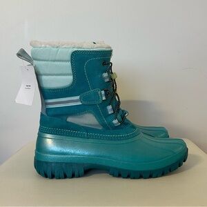 NEW Teal Winter Snow Boots | Youth US 7 / EU 39 | Faux Fur Lined Waterproof